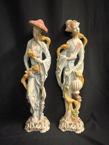 Set of VTG Norleans Asian Emperor & Empress Figurines