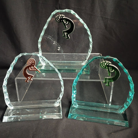 Kokopelli Glass Book Ends