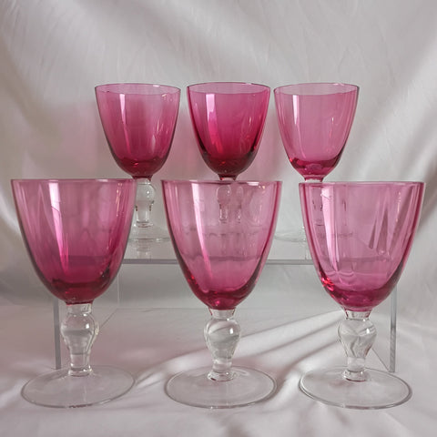 VTG Poschinger Crystal Cranberry Goblets