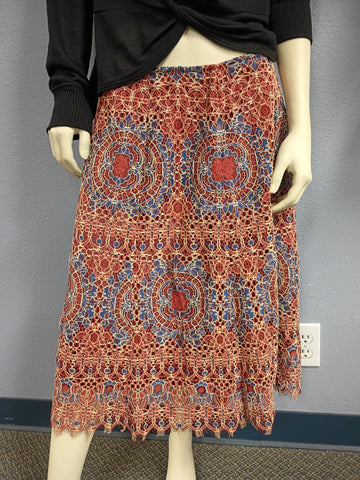 Sundance Elisa Lace  Midi Skirt Sz S