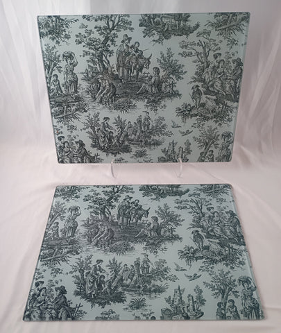 Colonial Print Glass Placemats