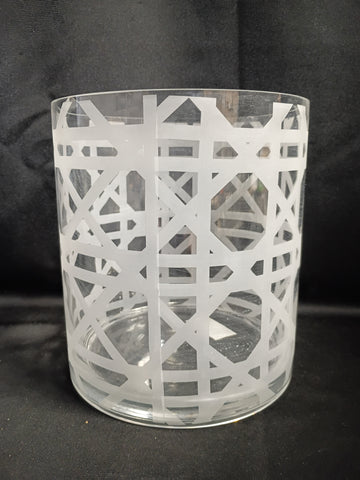 Zodax Etched Glass Lattice Vase