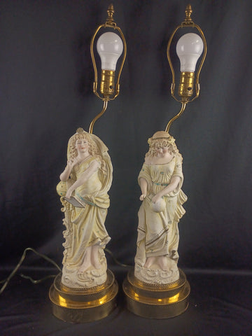 VTG Neoclassical Figural Lamps