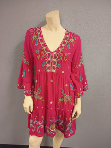 Johnny Was Fuchsia Boho Dress