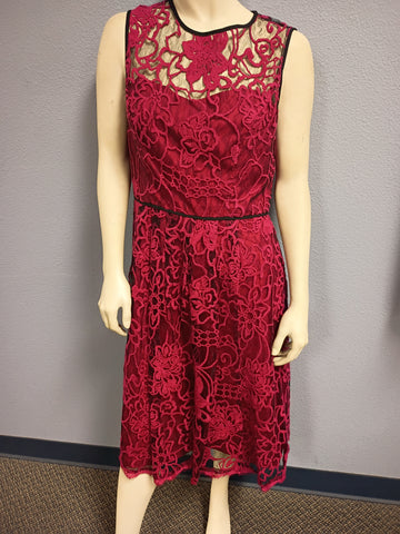 Adrianna Papell Red Lace Dress  10
