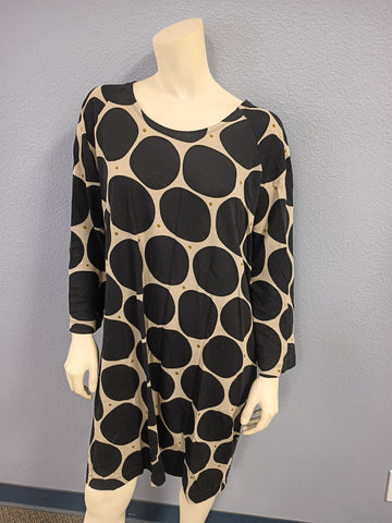 Gudrun Sjoden Black & White Polka Dot Tunic Dress L