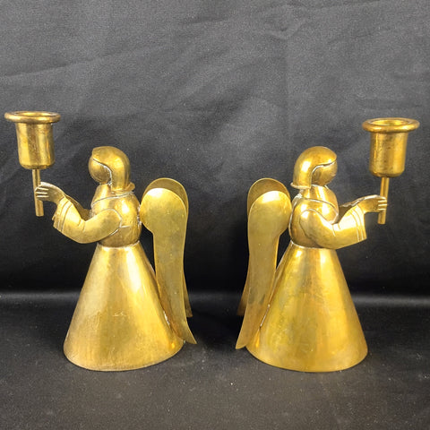 VTG Brass Angel Candleholders