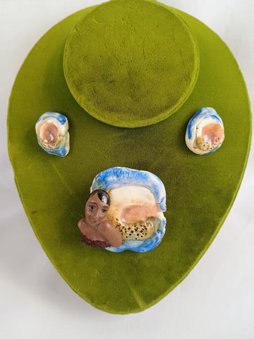 VTG Flapper Brooch & Earrings Set