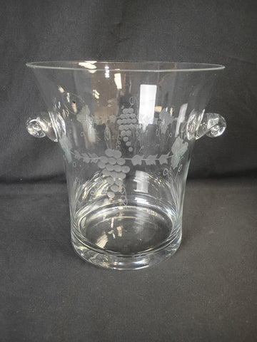Etched Crystal Ice Bucket / Wine Chiller