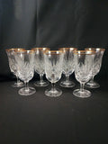 VTG Gorham Cut Crystal Gold Rimmed Goblets