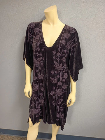 Johnny Was Purple Velvet Kimono Dress Sz S