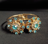 Aqua Rhinestone Clasp Bracelet