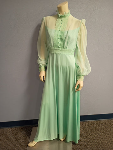 VTG Colonial Style Seafoam Green Gown