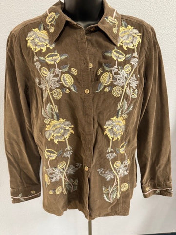 NWT J Jill Embroidered Corduroy Blazer