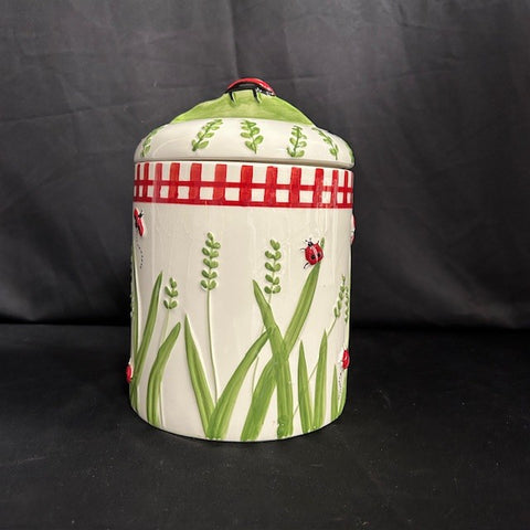 Hausenware Lady Bug Ceramic Canister