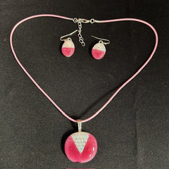 Handmade Glass Pendant Necklace & Earrings
