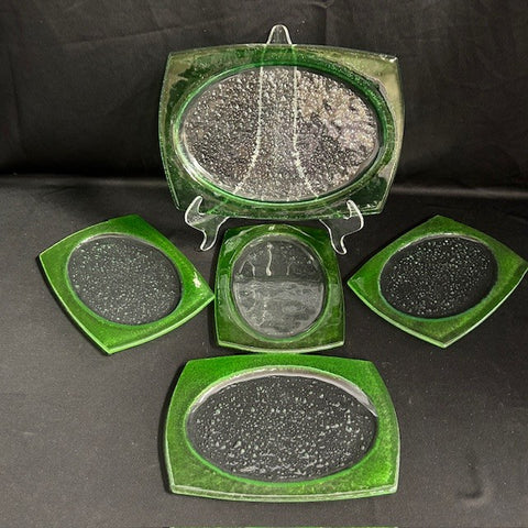 Lampwork Green Sushi Set