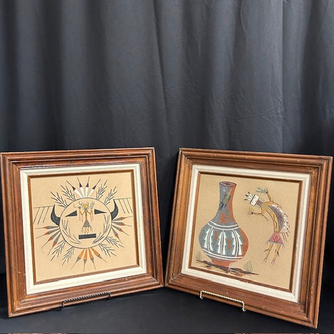 Pair of VTG Navajo Sand Paintings
