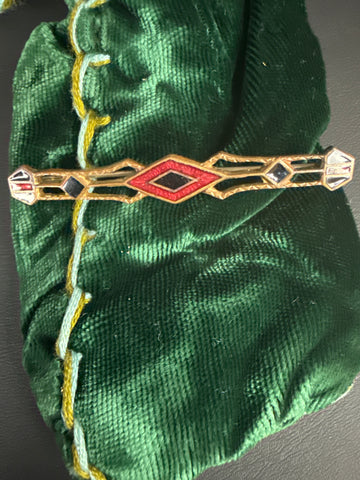 VTG. Art Deco Enamel Bar Brooch
