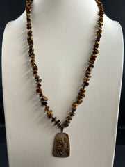 Sterling Silver Kokopelli Tigers Eye Necklace
