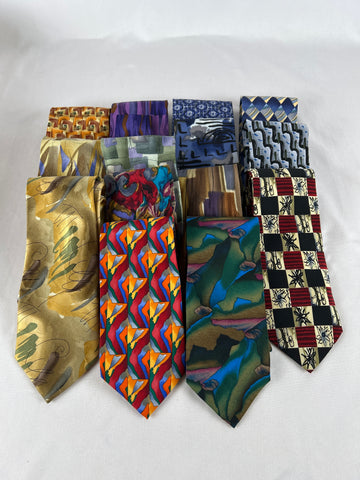 15 Jerry Garcia Silk Ties Blues, Reds, Yellows, Shangri-La