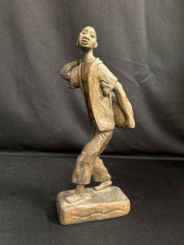 Signed HERNOT VERSAINT - Handcrafted Wood Figure
