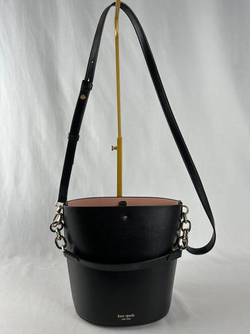 Kate Spade like new black bucket bag