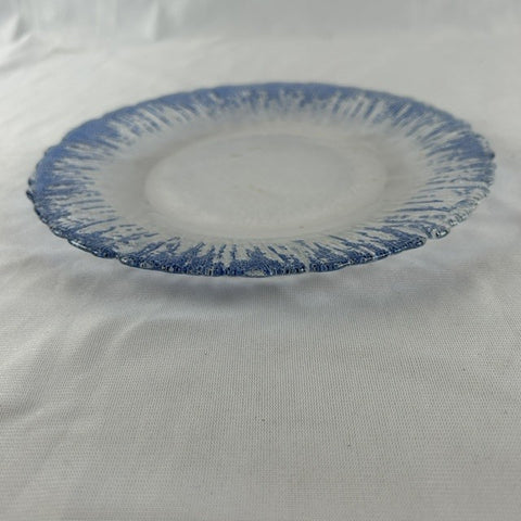 Blue glass serving dish