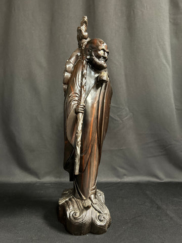 VTG Chinese Rosewood Carved Monk Statue 20
