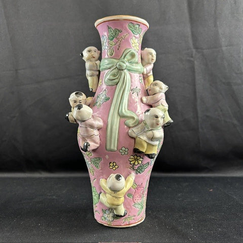 Chinese Fertility Climbing Children Vase