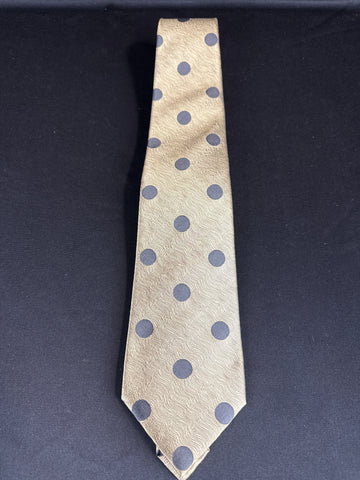 Jhane Barnes Platinum Gold Wave Polka Dot Silk Tie