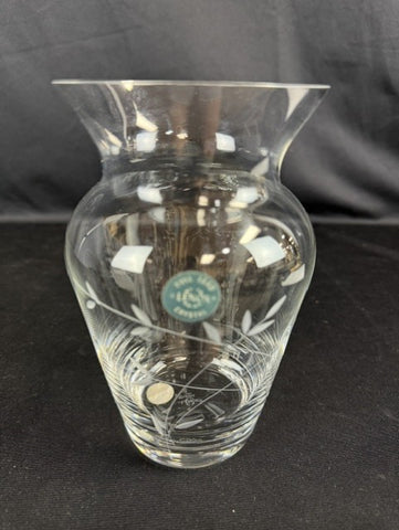 VTG Lenox Full Lead Crysta Glass Flared Etched Vase 7