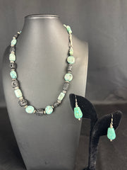 Turquoise Teardrop Chunky Earrings and Necklace