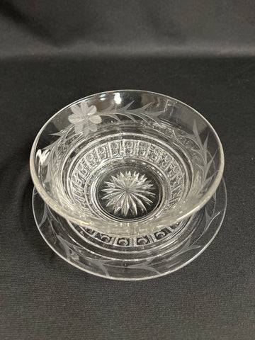 McKee Glass Virginia Pattern Mayo Bowl & Underplate