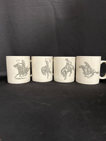 VTG Rodeo Marlboro Coffee Mugs, Set of 4