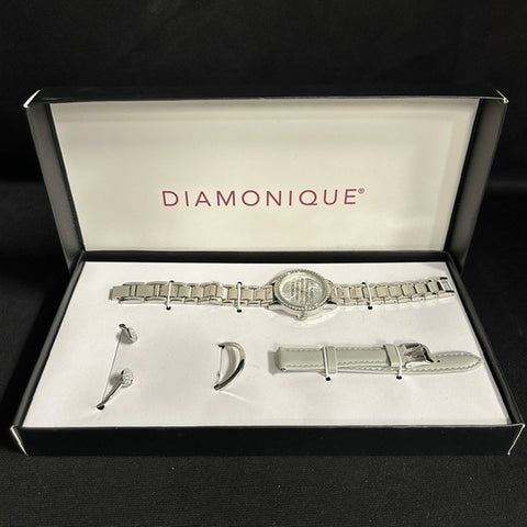 NIB Diamonique Men's Silver Watch