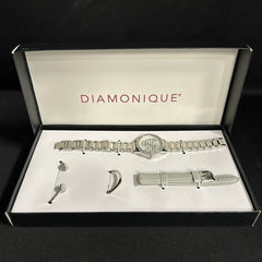 NIB Diamonique Men's Silver Watch