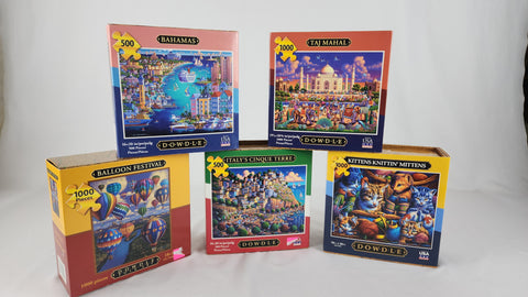 NIB Dowdle Jigsaw Puzzles, Lot of Five