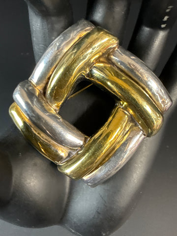 Modernist Sterling-14K Vermeil Pendant