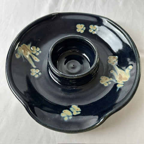 VTG Signed Studio Art Glazed Stoneware Chip & Dip