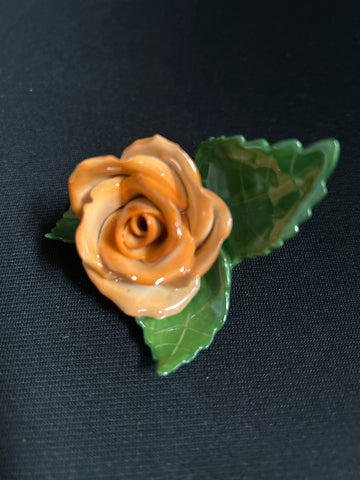 Herend Porcelain Orange Rose Place Card Holders