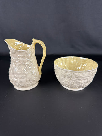 Belleek Irish Porcelain Baccuhus Sugar Creamer