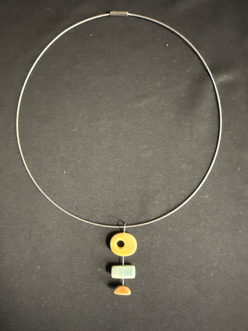 Modernist Style Ceramic Choker Necklace