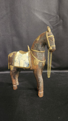 VTG Wooden Horse Figurine