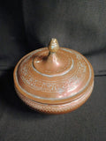 VTG Brass Flower Embossed Dish with LId