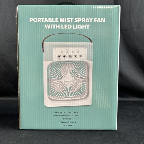 NIB Portable Mist Spray Fan with LED Light