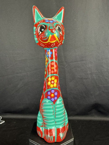 Hand painted Mexican Cat Figurine