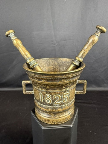 Brass Apothecary Mortar and 2 Pestles