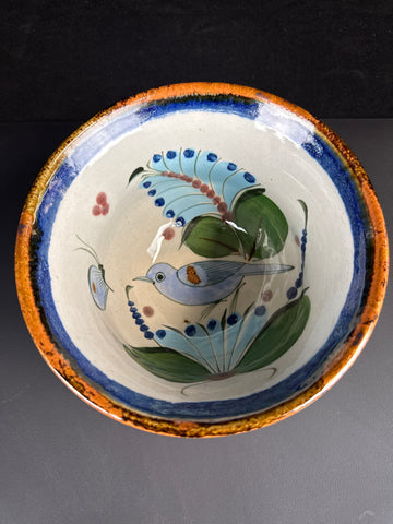Signed Ken Edwards Handpainted Bluebird Flared Bowl