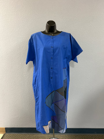 Marimekko 100% Cotton Royal Blue 34 Dress 48